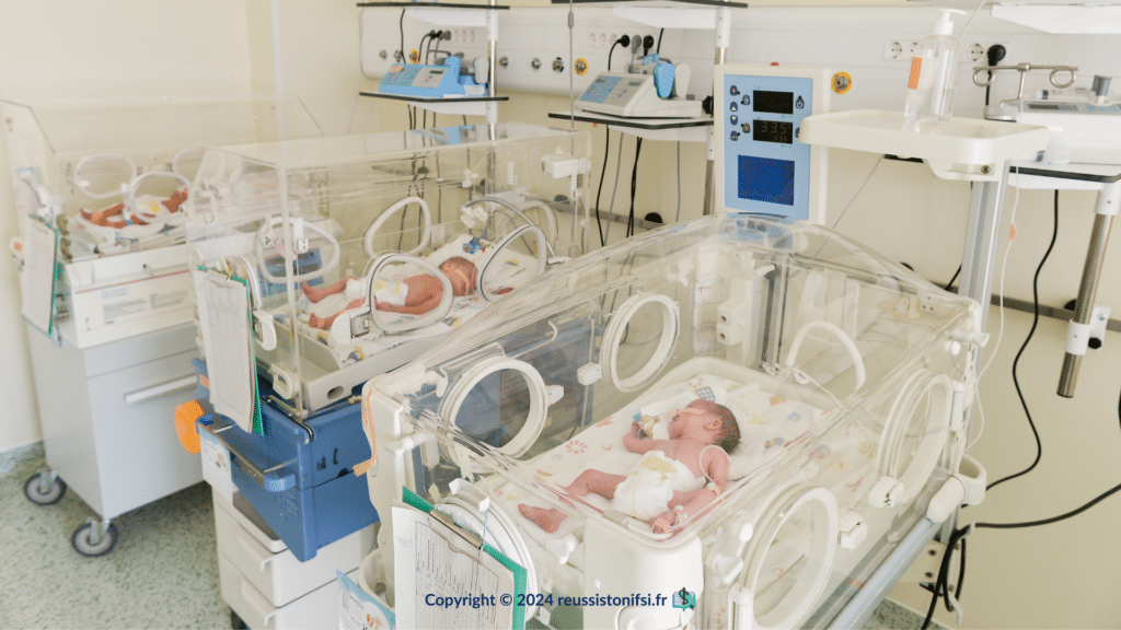 Photographie - 3 couveuses en service de réanimation néonatale
