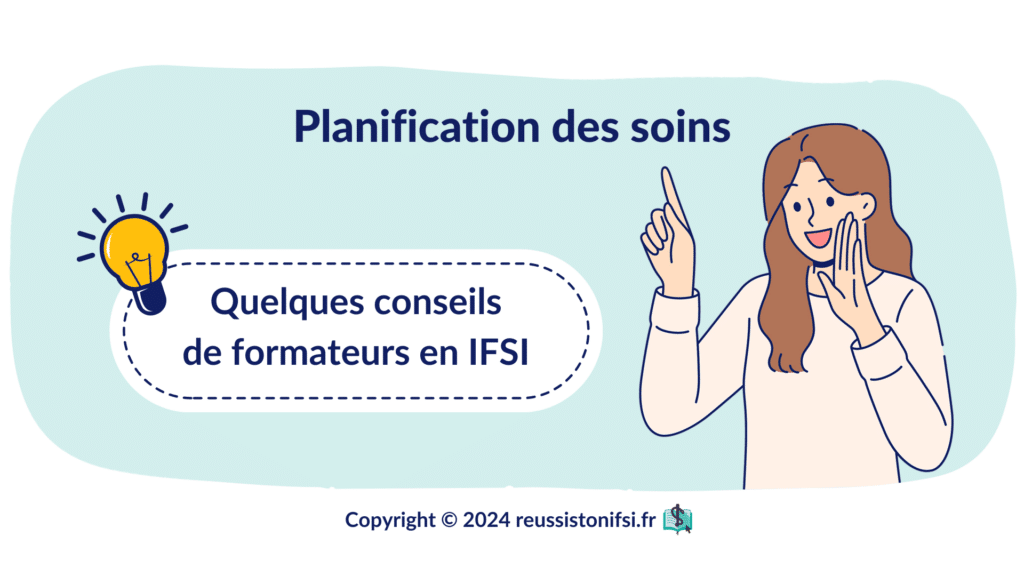 Infographie - planification des soins conseils de formateurs en IFSI