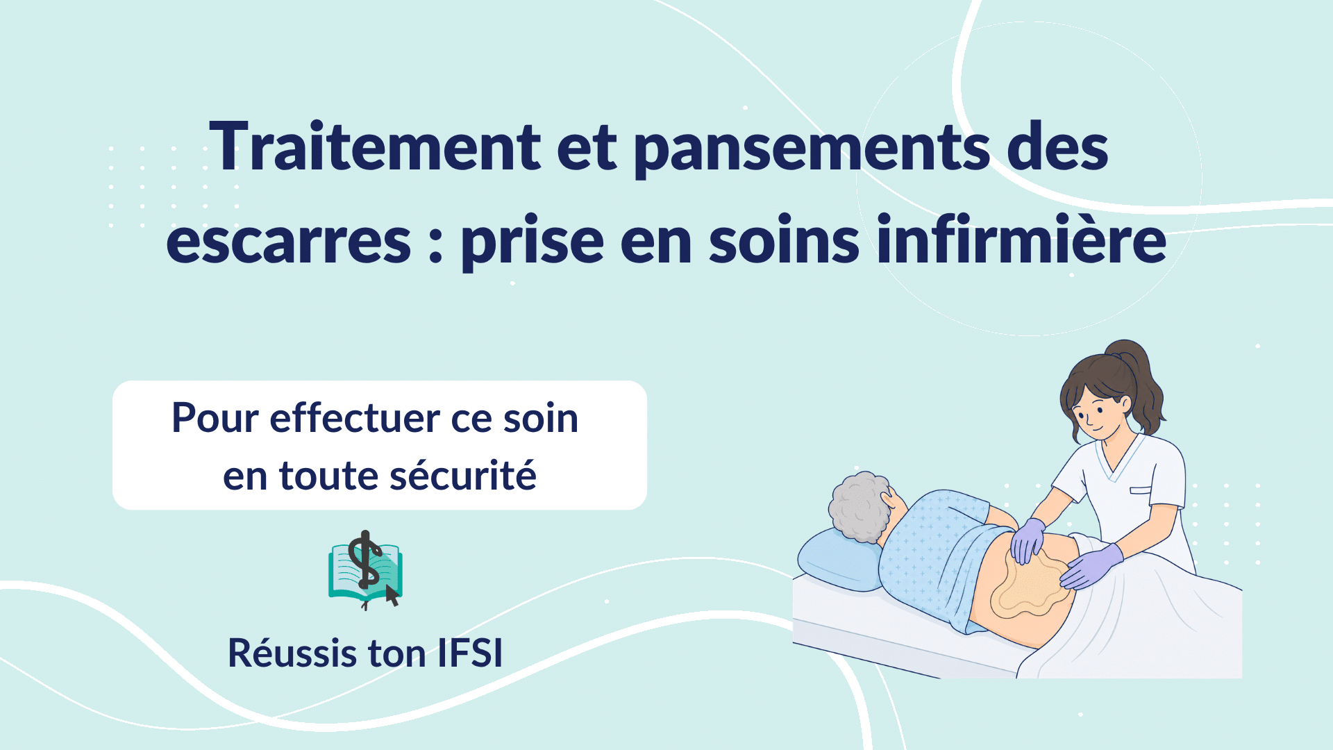 Traitement et pansements des escarres : prise en soins infirmière d’un patient présentant une plaie sacrée.