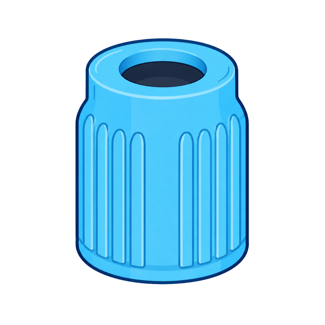Tube bleu de prélèvement sanguin, représenté par son bouchon pour identifier visuellement le tube citraté.