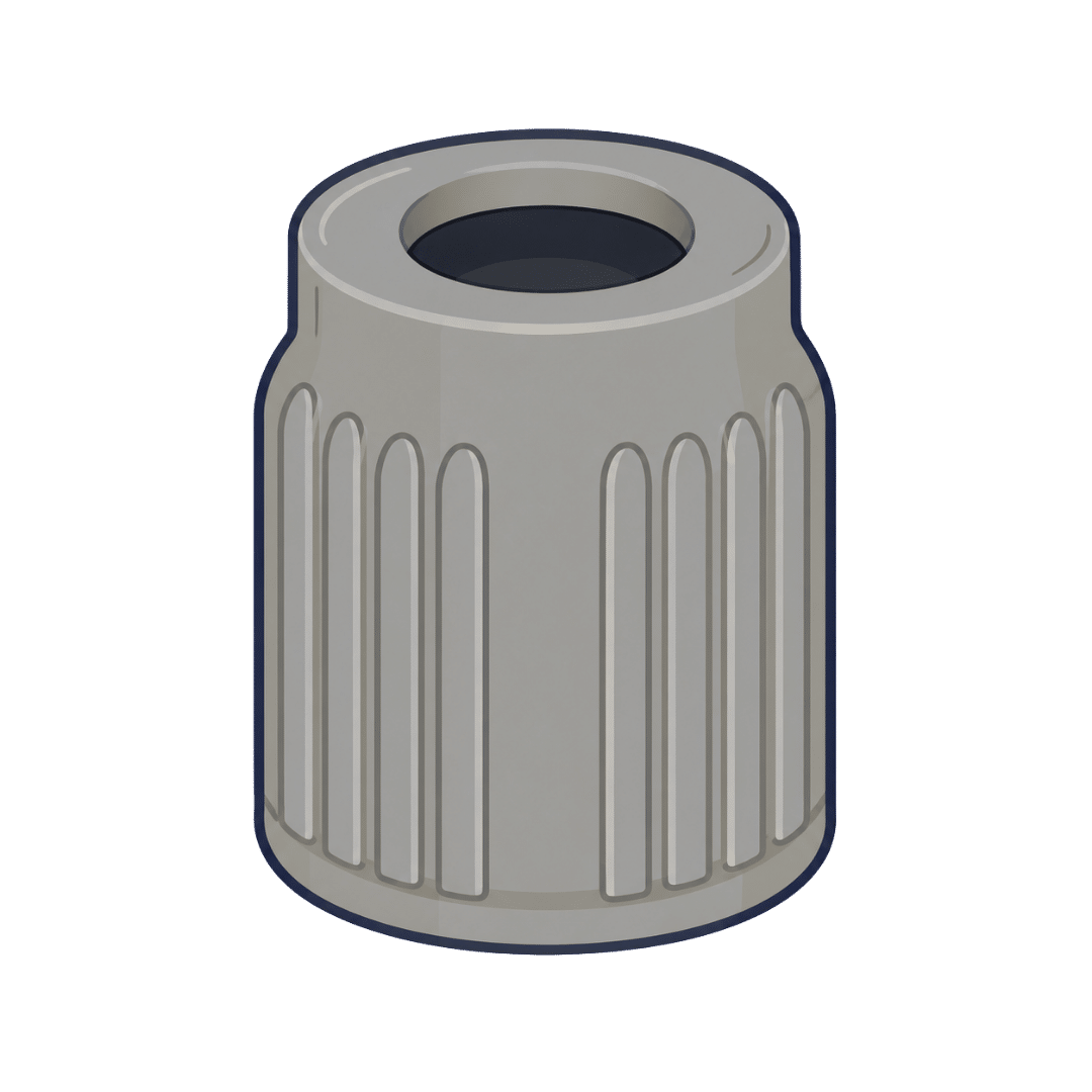Tube gris de prélèvement sanguin, représenté par son bouchon pour identifier visuellement le tube fluorure.